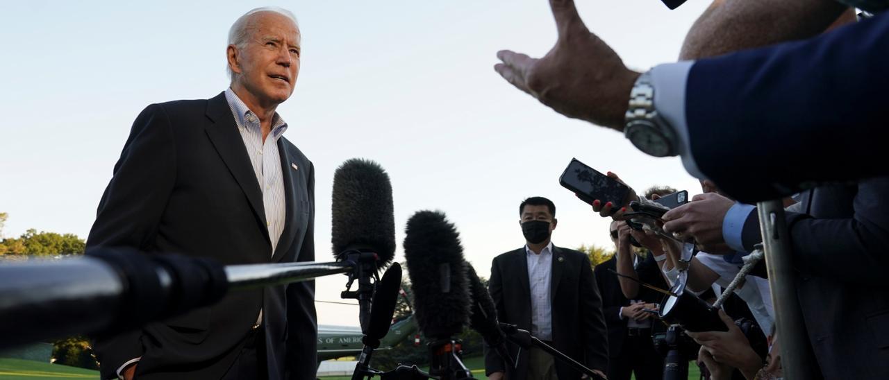 President Biden arrives back at the White House in Washington