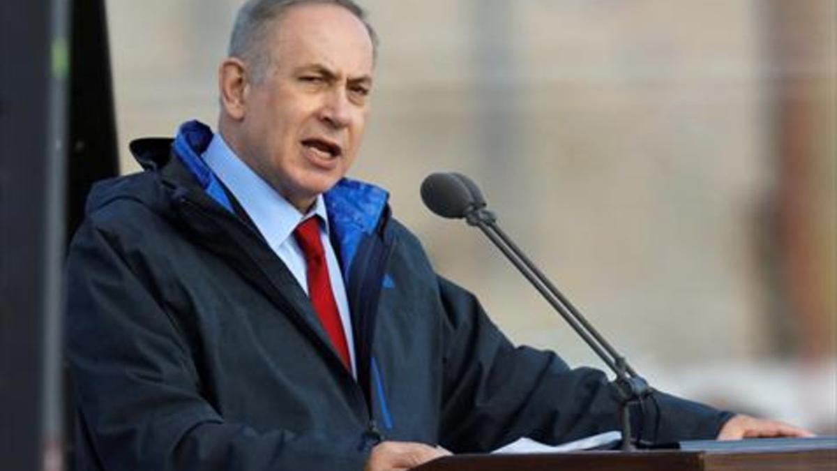 El primer ministro israelí, Binyamin Netanyahu, en una ceremonia de graduación de pilotos militares, el jueves.