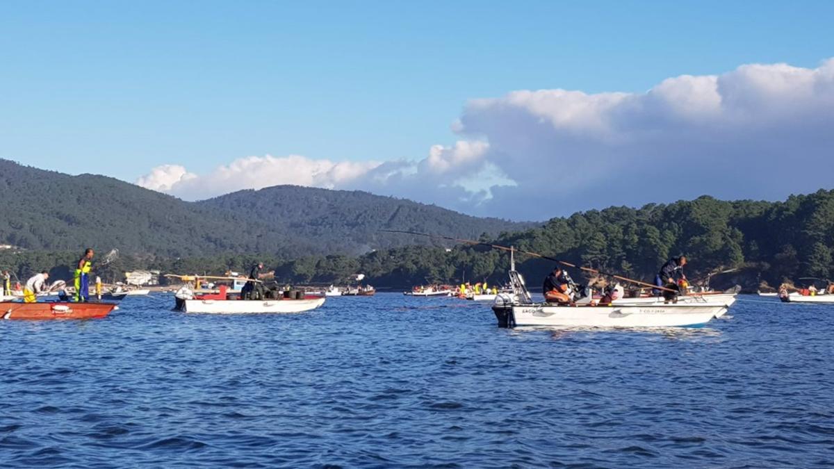 Marisqueo en la ría de Noia.