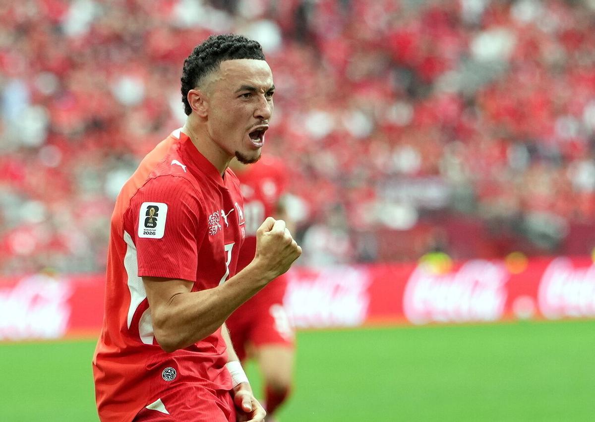 Rubén Vargas celebra el 1-0 en el Suiza-Canadá en Vancouver del Mundial 2026
