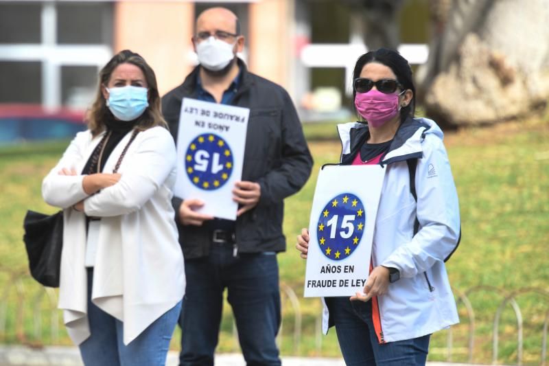 Concentración de trabajadores temporales de la Administración canaria