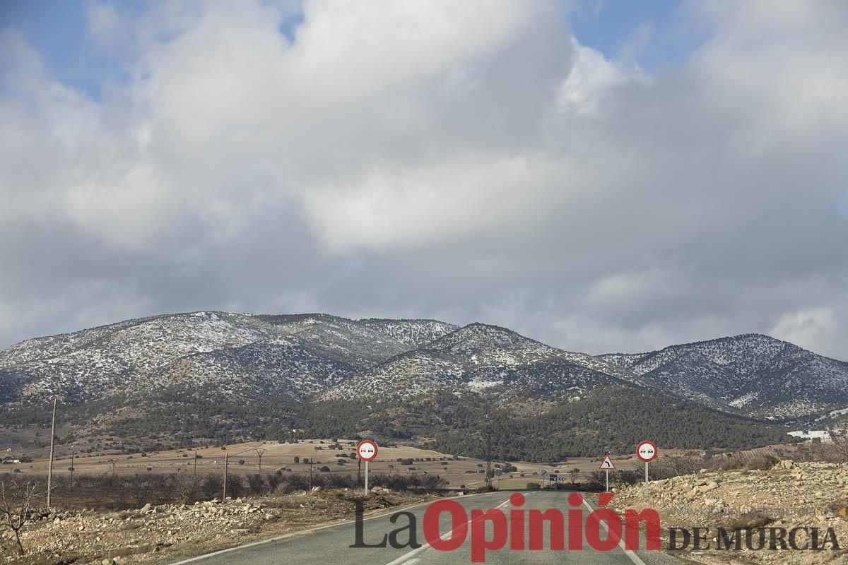 La borrasca Herminia tiñe de blanco la cima de la Región de Murcia