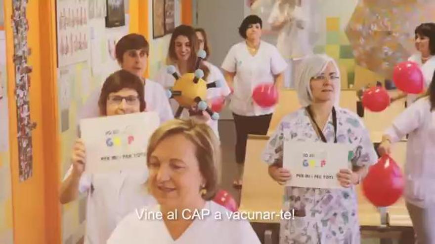 Professionals del Moianès promouen amb una flash mob la vacunació contra la grip