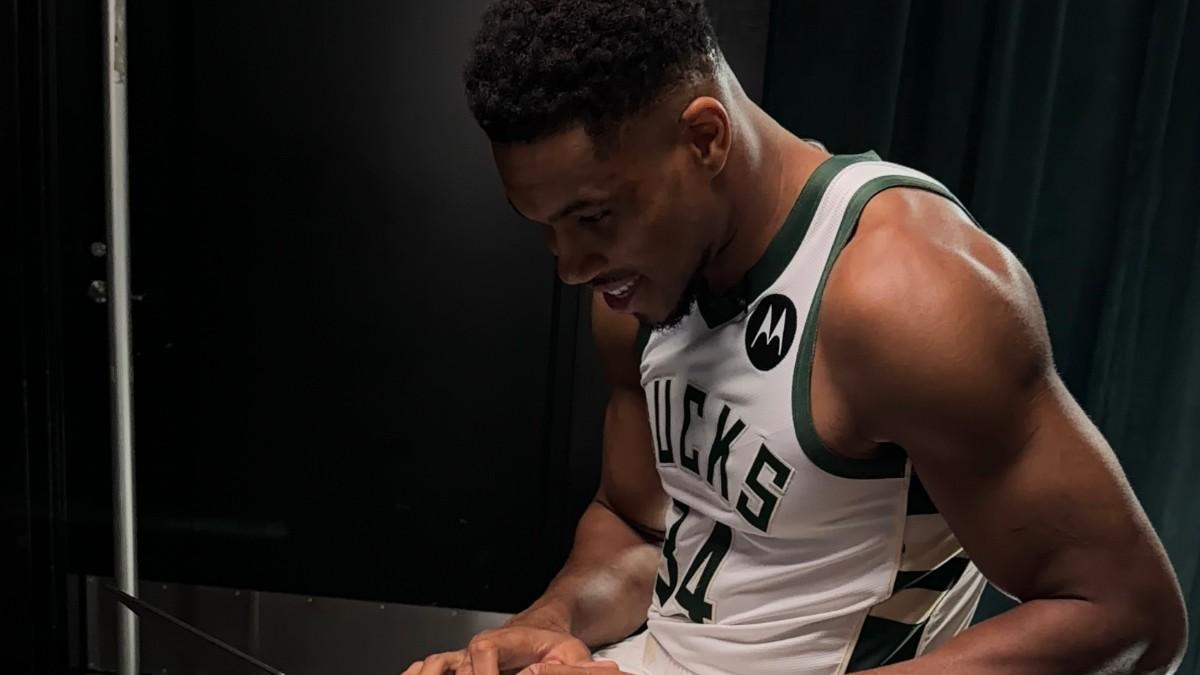 Giannis Antetokounmpo, en el día de atención a los medios