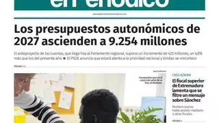 Consulta la portada en papel de El Periódico Extremadura este viernes, 16 de octubre