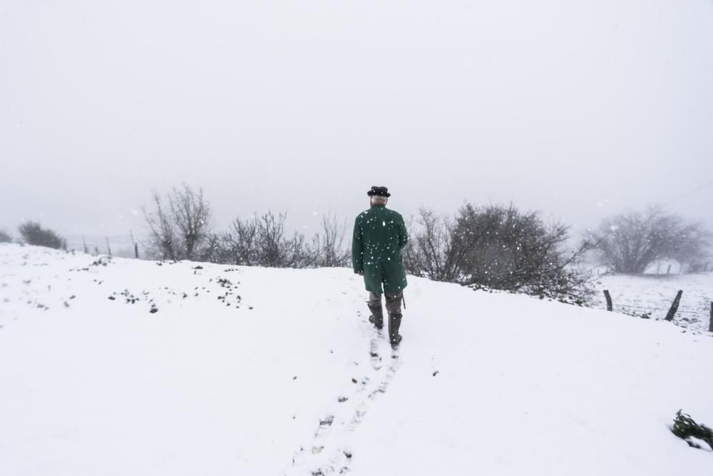 Las primeras nieves del otoño en Asturias