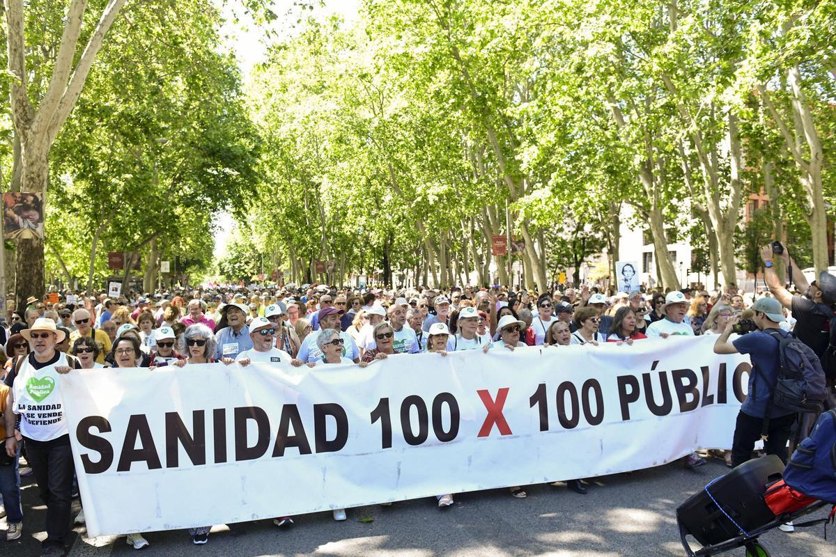 Manifestación por la sanidad pública en Madrid, domingo 25 de mayo 2025.