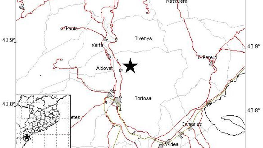Terratrèmol de magnitud 3,4 amb epicentre a Tortosa
