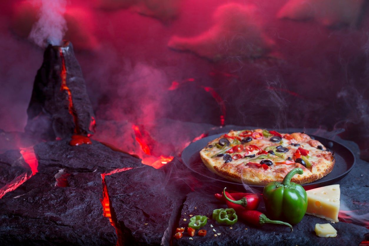 Pizza volcán Guatemala