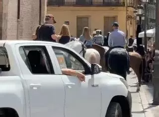 Polémica excursión a caballo por el casco antiguo de València
