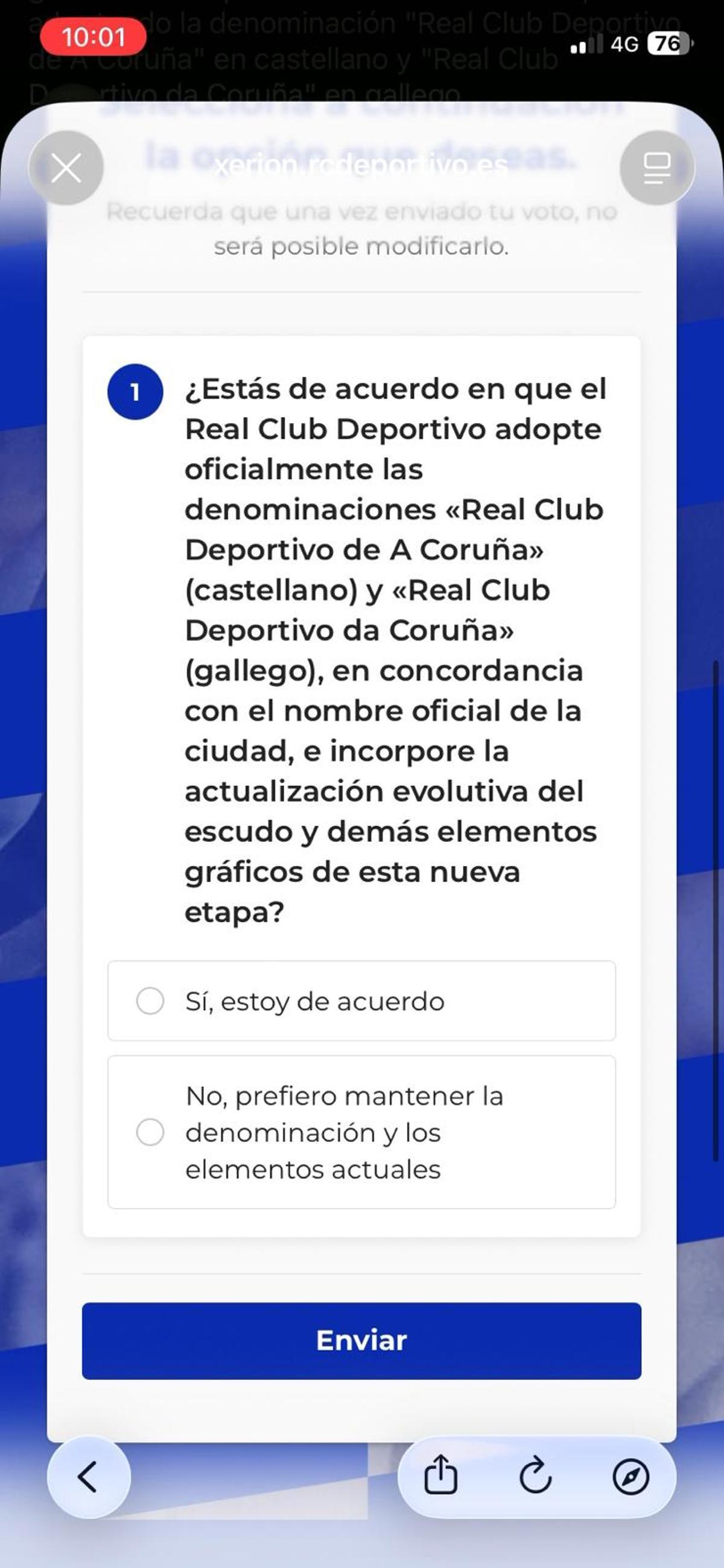 Así es la pregunta del Dépor a sus socios