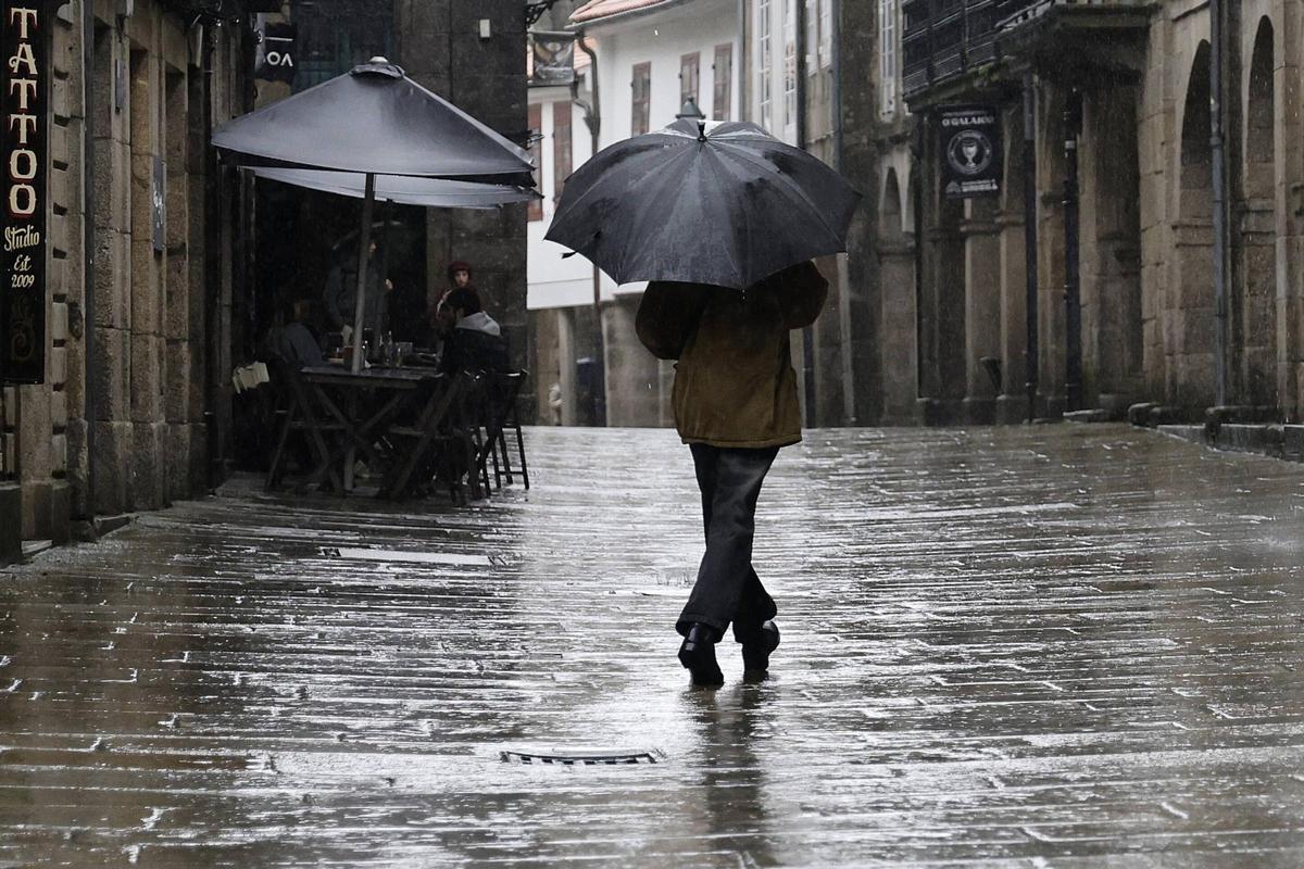 Santiago bajo la borrasca Leonardo