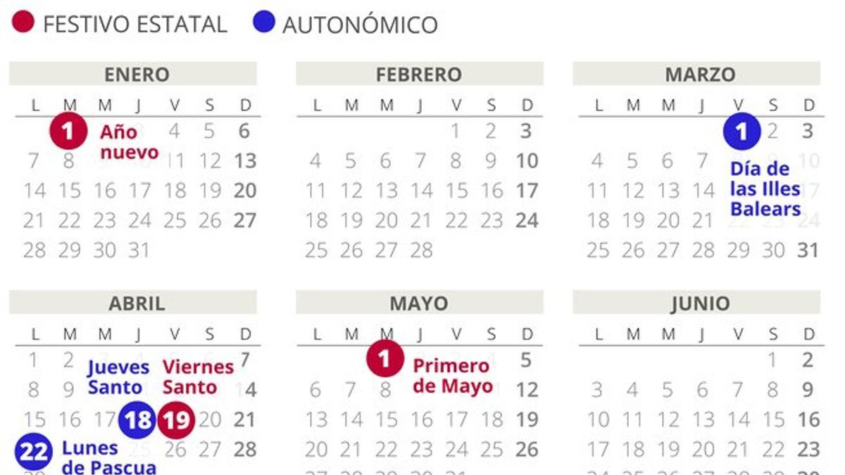 Calendario laboral Baleares 2019