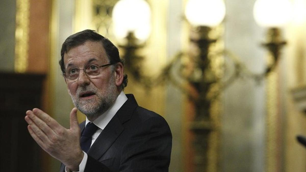 El presidente del Gobierno, Mariano Rajoy, este miércoles, 22 de enero, en el Congreso de los Diputados. EFE / BALLESTEROS