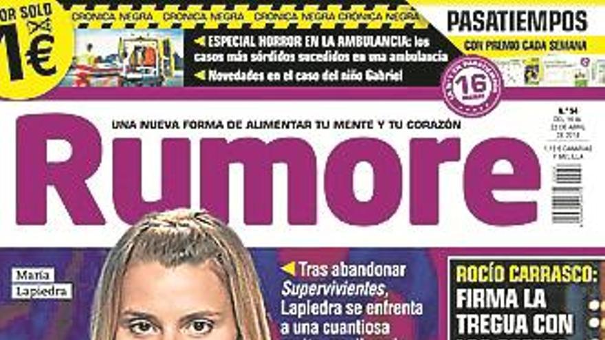 &#039;Rumore&#039; hurga en los males de María Lapiedra