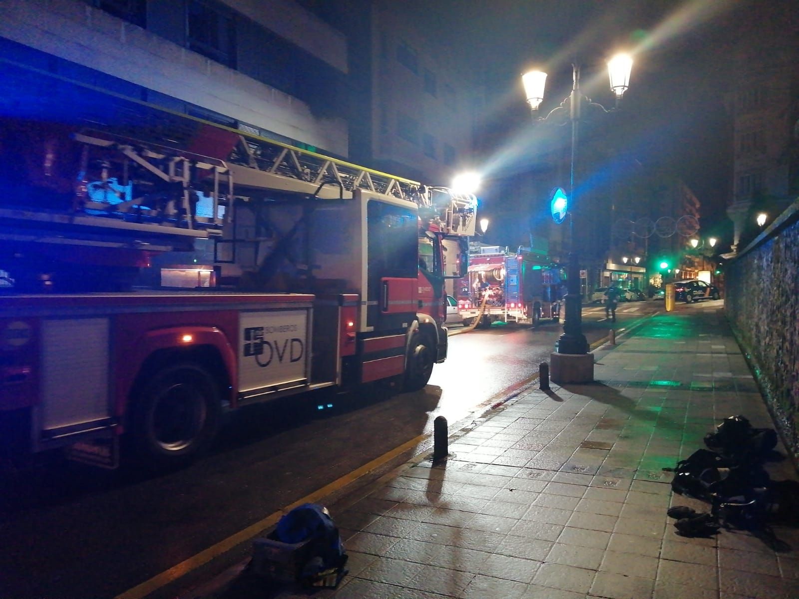 Incendio en Oviedo en la noche de Reyes