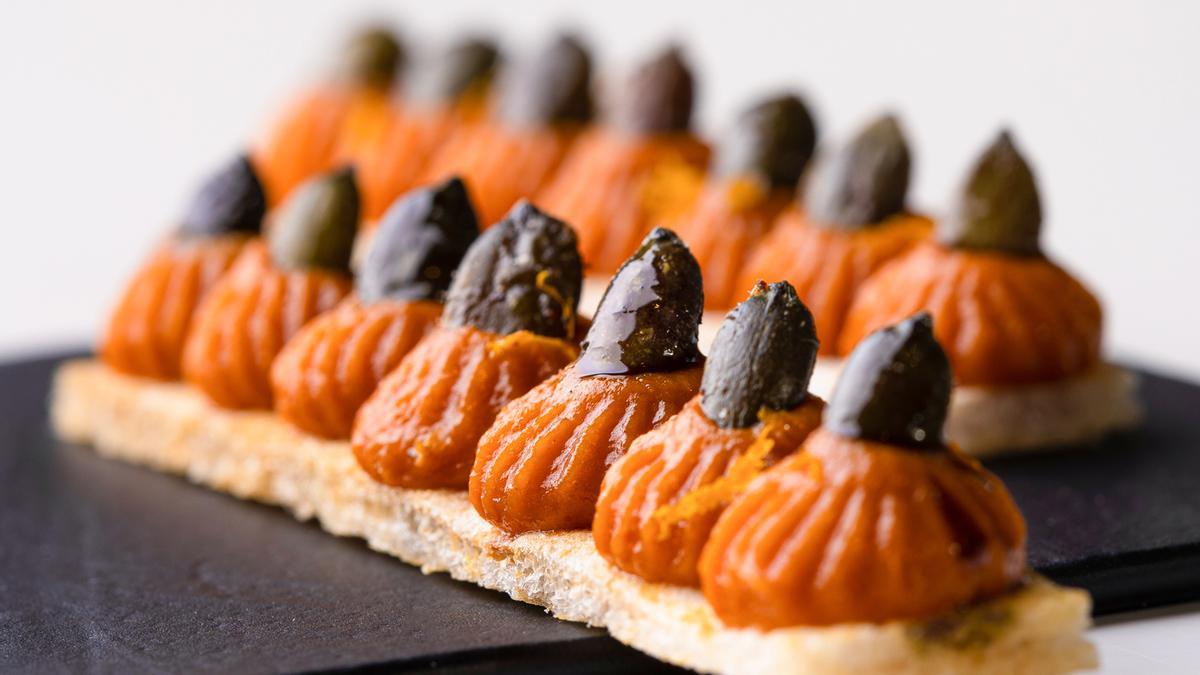 La tosta de calabaza con chipotle.