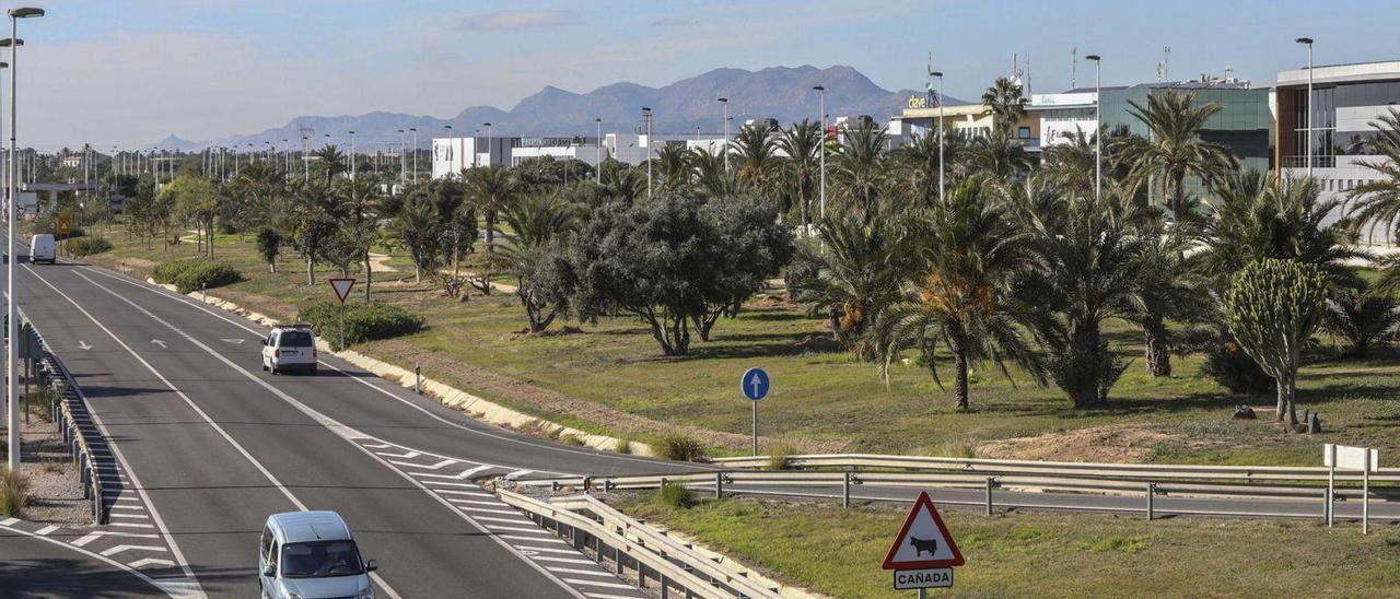 Vistas al Parque Empresarial de Elche, donde la Conselleria está estudiando cómo se desplazan sus trabajadores. | ANTONIO AMORÓS