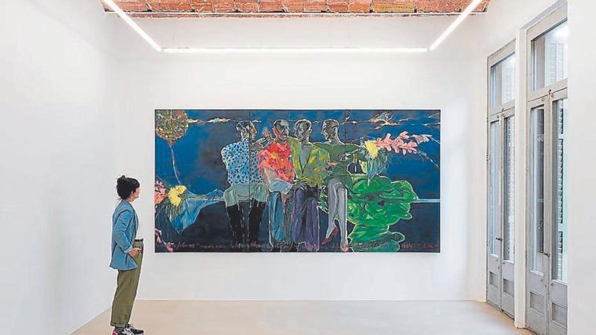 Una de les sales de l’exposició «Cartography for Liberation in Blue».