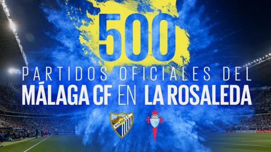 500 partidos oficiales del Málaga CF en La Rosaleda