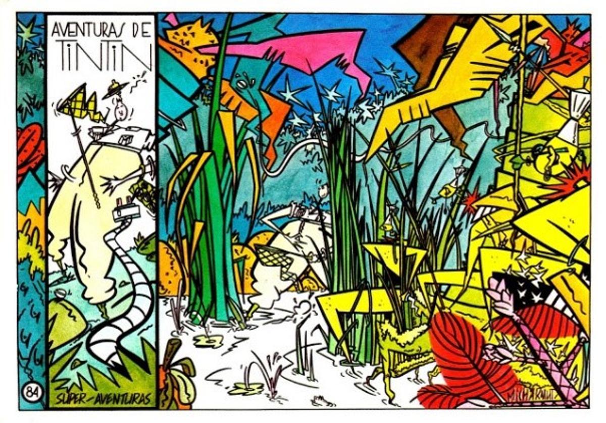 ’Aventuras de Tintín’ (1984), de Micharmut, depositada en el MNAC. ’Aventuras de Tintín’ (1984), de Micharmut, depositada en el MNAC.