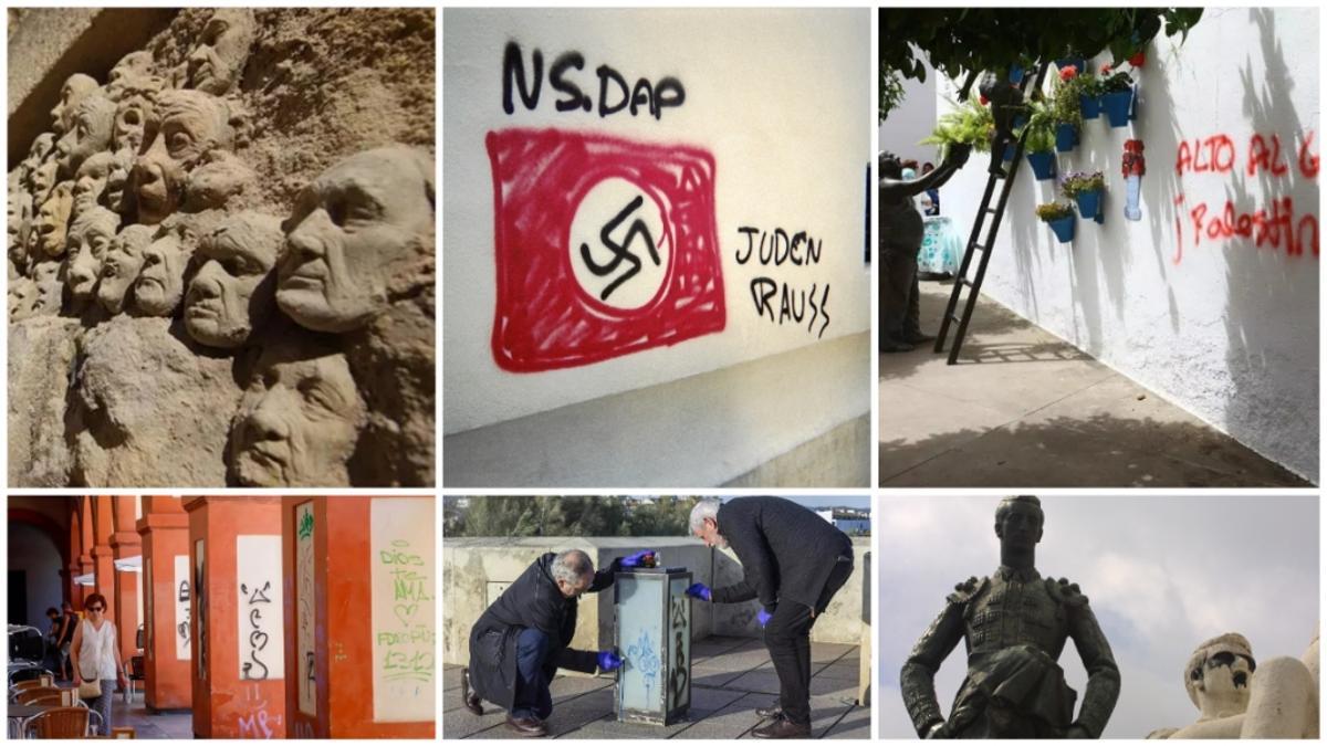 Puente Romano, Sinagoga, Cristo de los Faroles, pintadas y mensajes nazis en el historial de vandalismo al patrimonio de Córdoba.