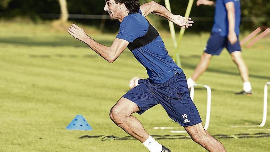 Carlos Martínez, en un entrenamiento en El Requexón.