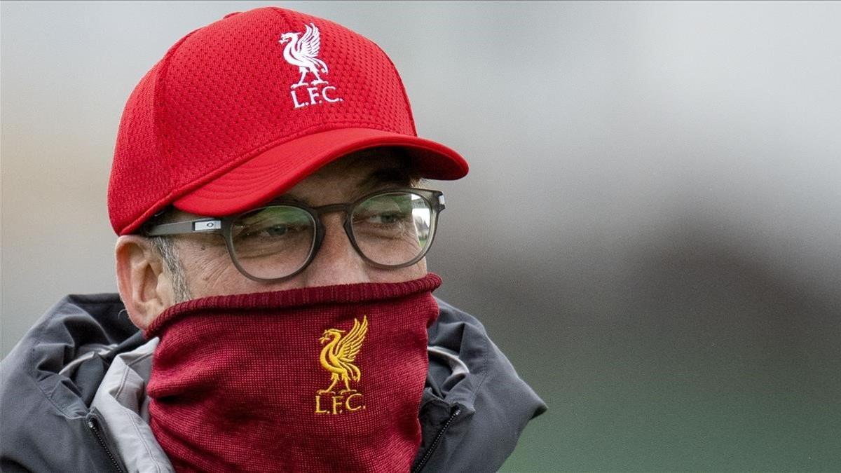 Jürgen Klopp, en un entrenamiento del Liverpool.