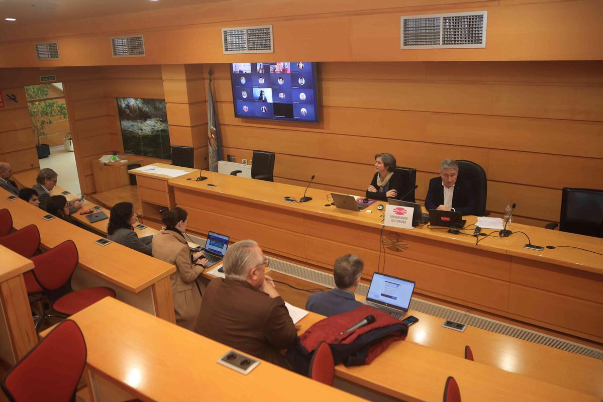 Reunión del Consello Goberno de la Universidade da Coruña para la descentralización del Grado en Medicina