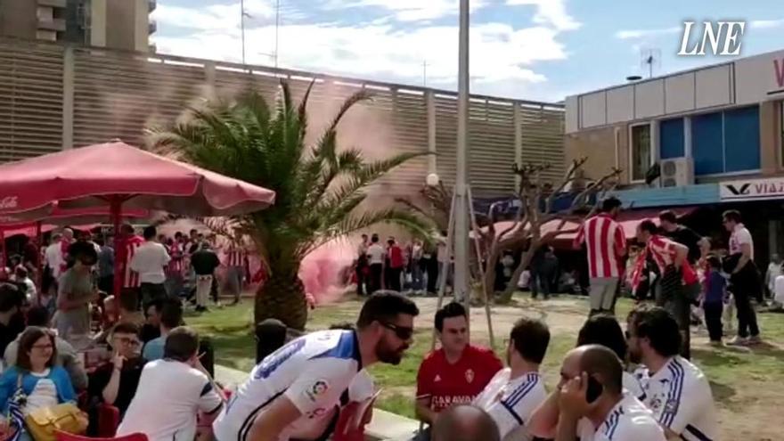 Ambientazo en Zaragoza antes del partido ante el Sporting