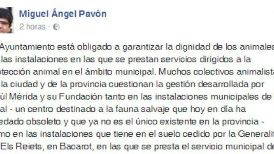 Carta abierta de Miguel Ángel Pavón sobre el Arca de Noé