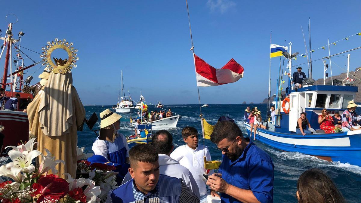 Procesión Marítima de la Virgen del Carmen en La Graciosa, en una edición anterior