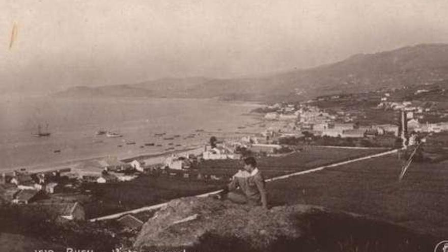 Vista de Bueu hacia el año 1920.