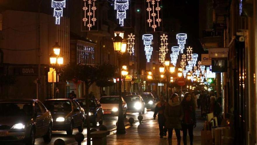 Imagen de la céntrica Calvo Sotelo, durante la Navidad de 2014. // Bernabé/Luismy