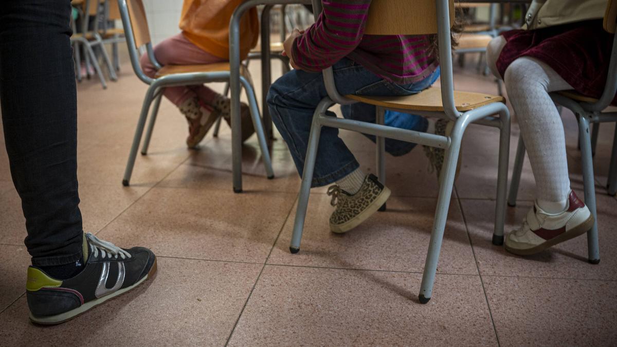 Aula de una escuela catalana este curso.