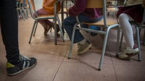 Aula de una escuela catalana este curso.