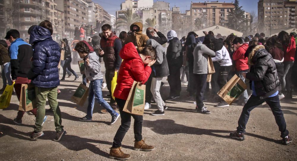 Un simulacro muy real para público escolar de Alcoy