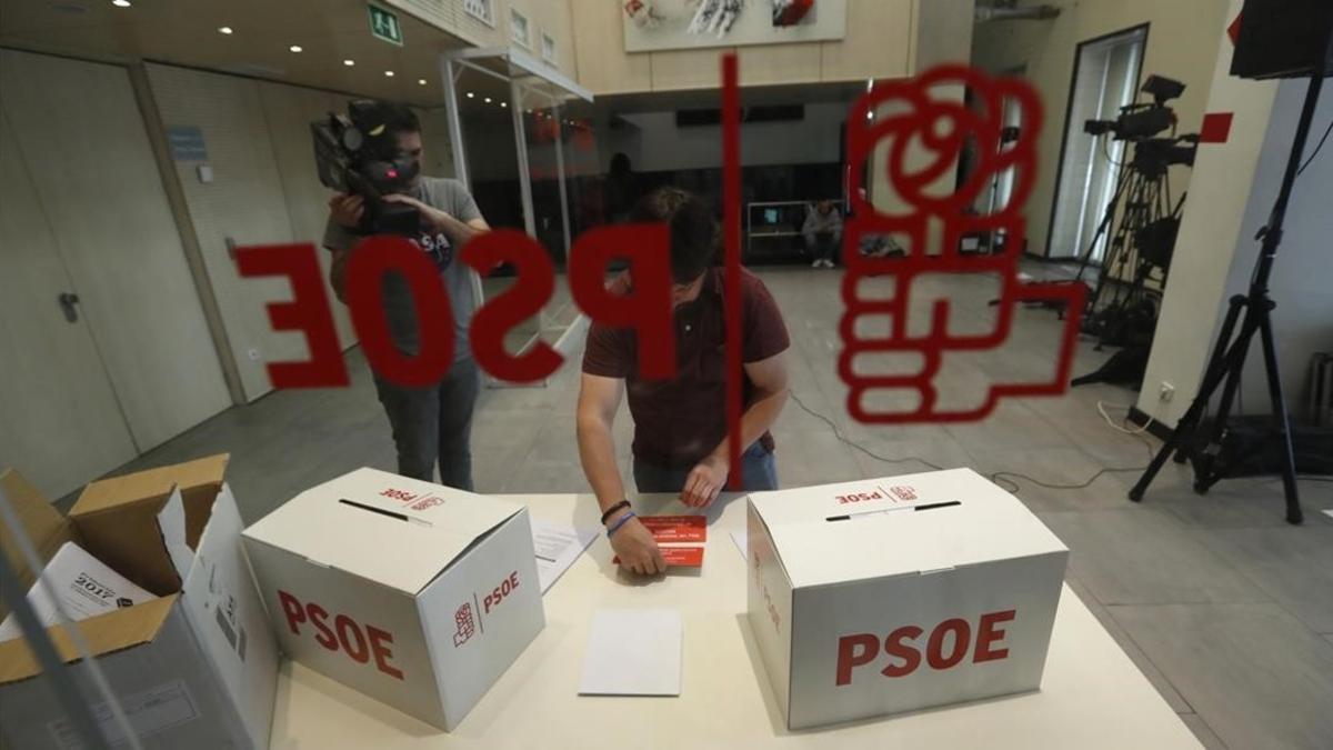 Urnas donde los afiliados socialistas depositarán su voto este domingo.