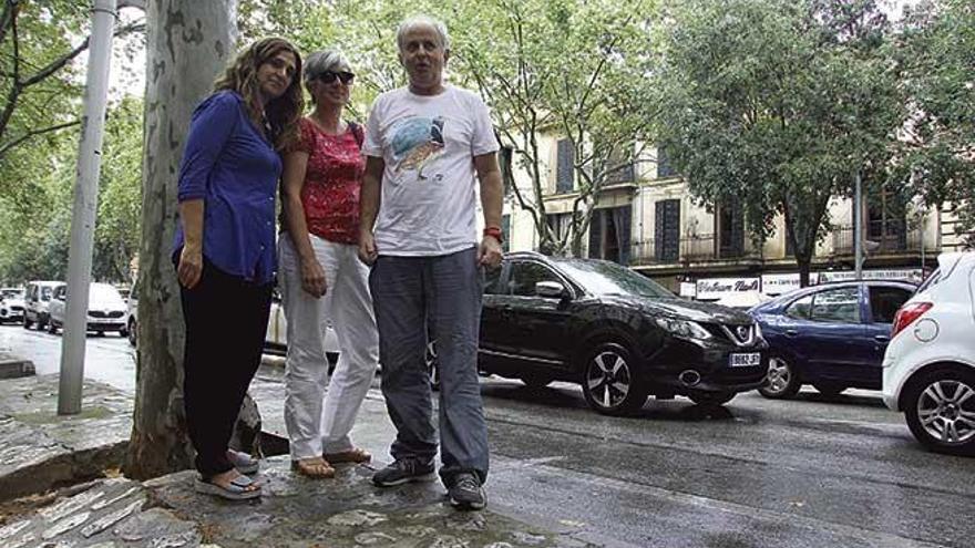 Sonia Jichi, Alejandra Araya y Mariano Reaño en la transitada calle 31 de Decembre.