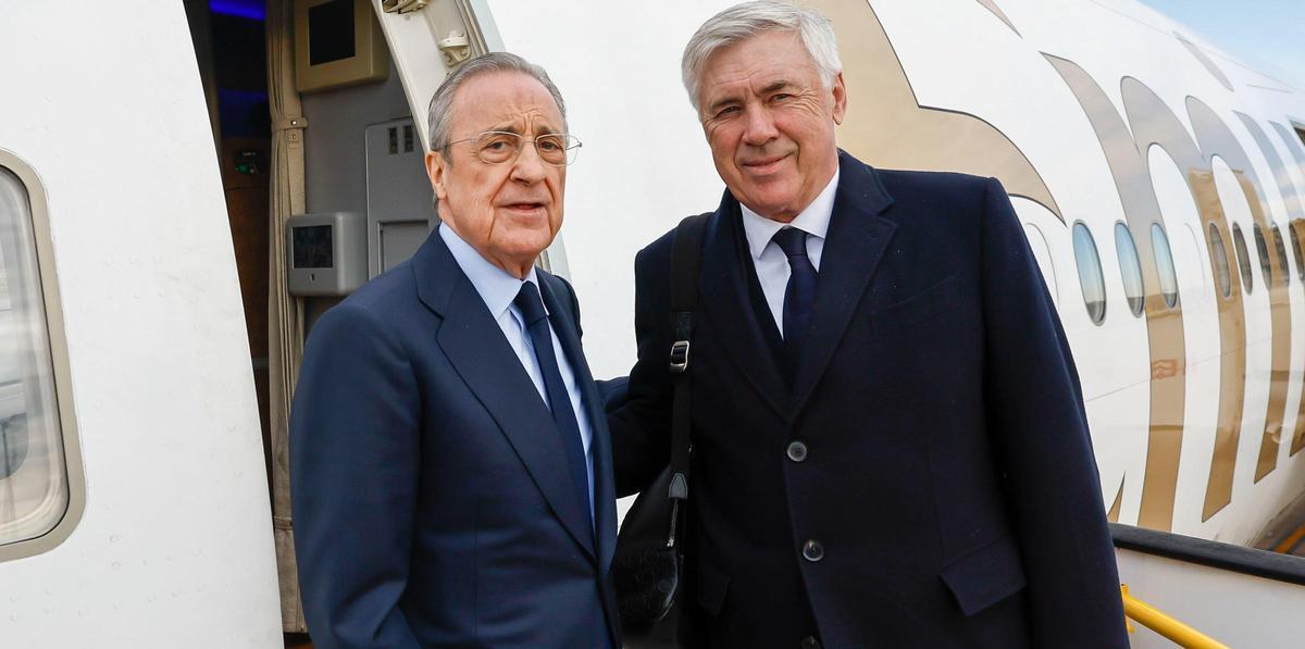 Florentino Pérez junto a Carlo Ancelotti