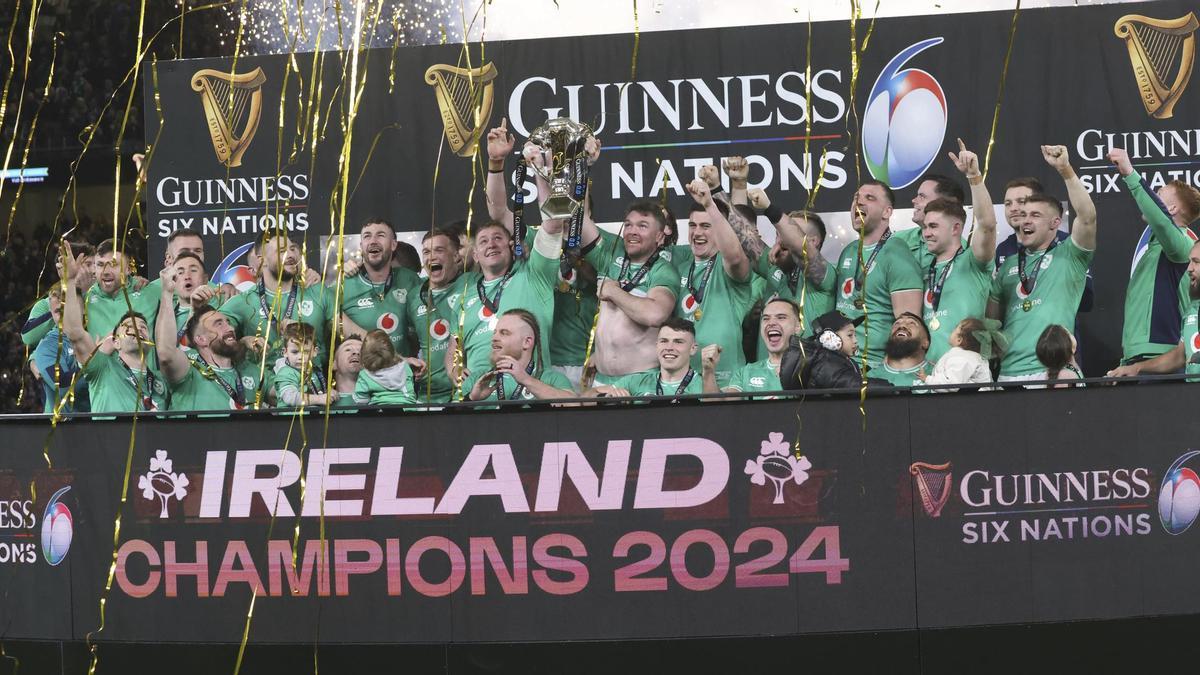 Irlanda celebra el título e el 6 Naciones de rugby 2024