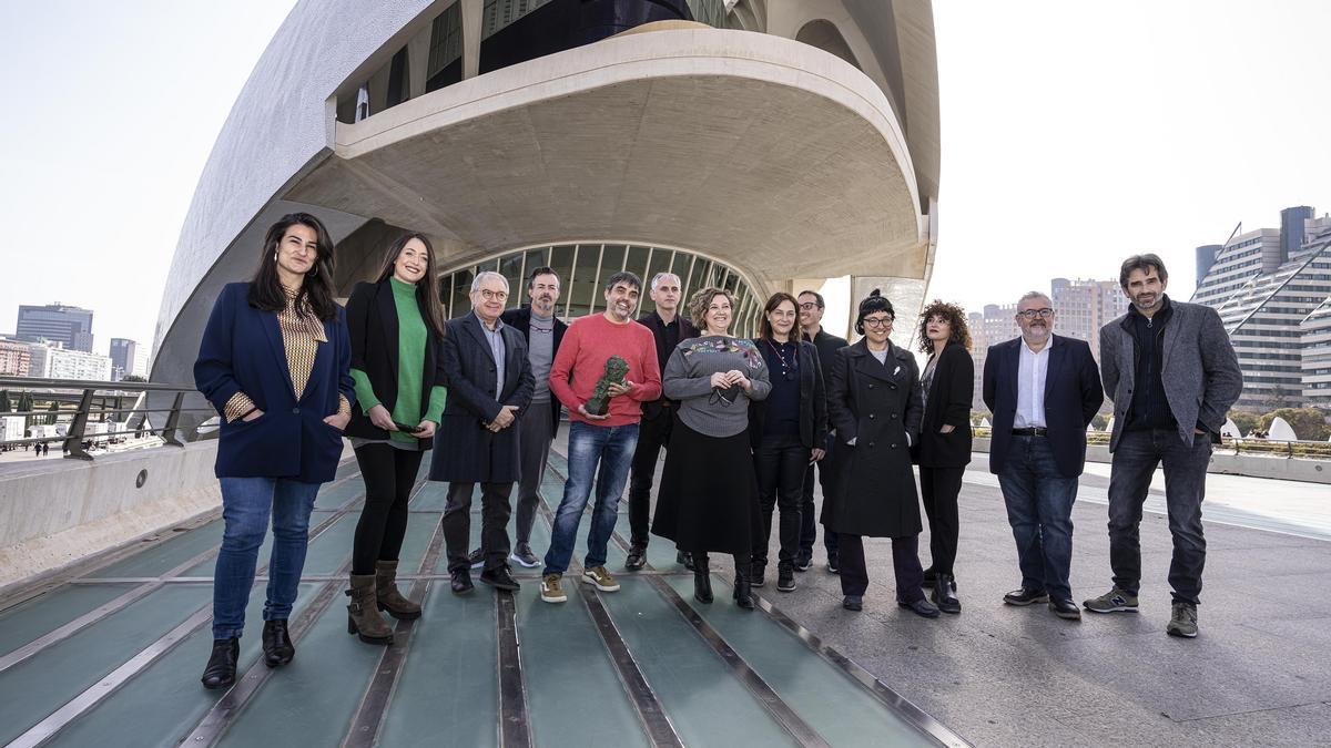 Raquel Tamarit, con un grupo de nominados a los Goya 2022 de la Comunidad Valenciana