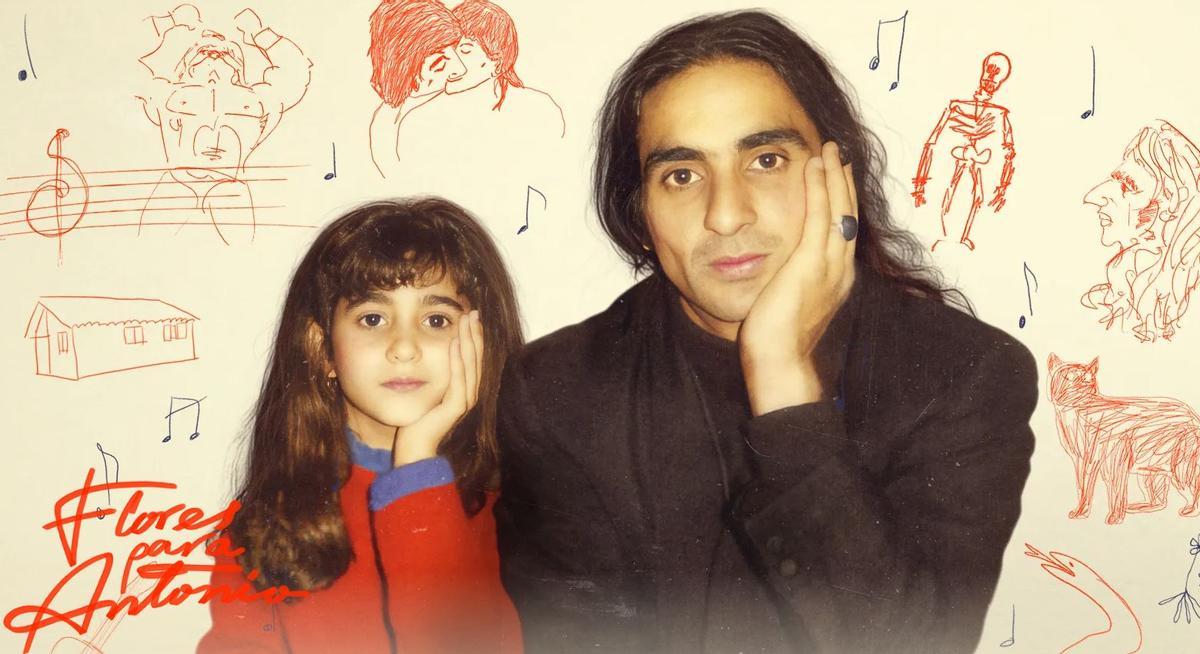 L'Alba, de petita, amb el seu pare Antonio Flores