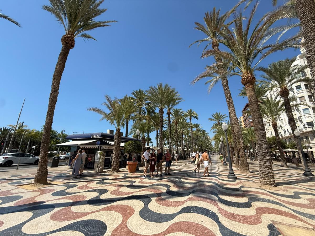La Explanada de Alicante, abierta al público tras la revisión del arbolado.