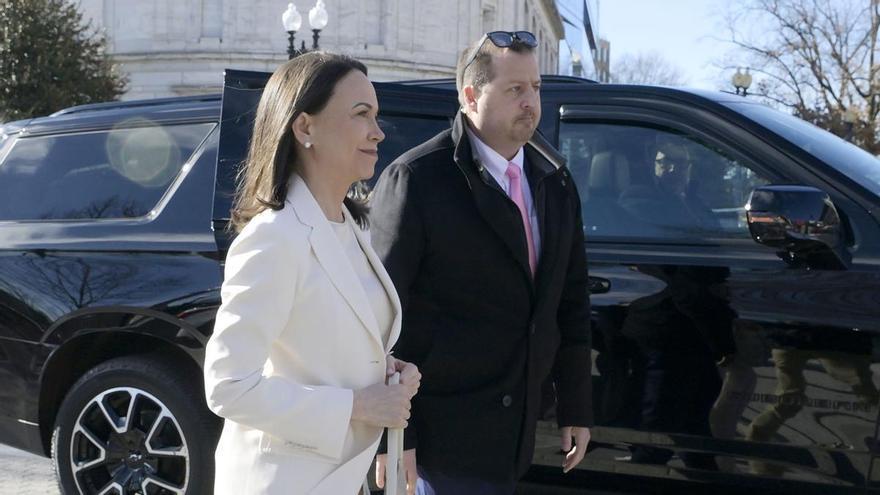 María Corina Machado llega a la Casa Blanca para un almuerzo con Donald Trump
