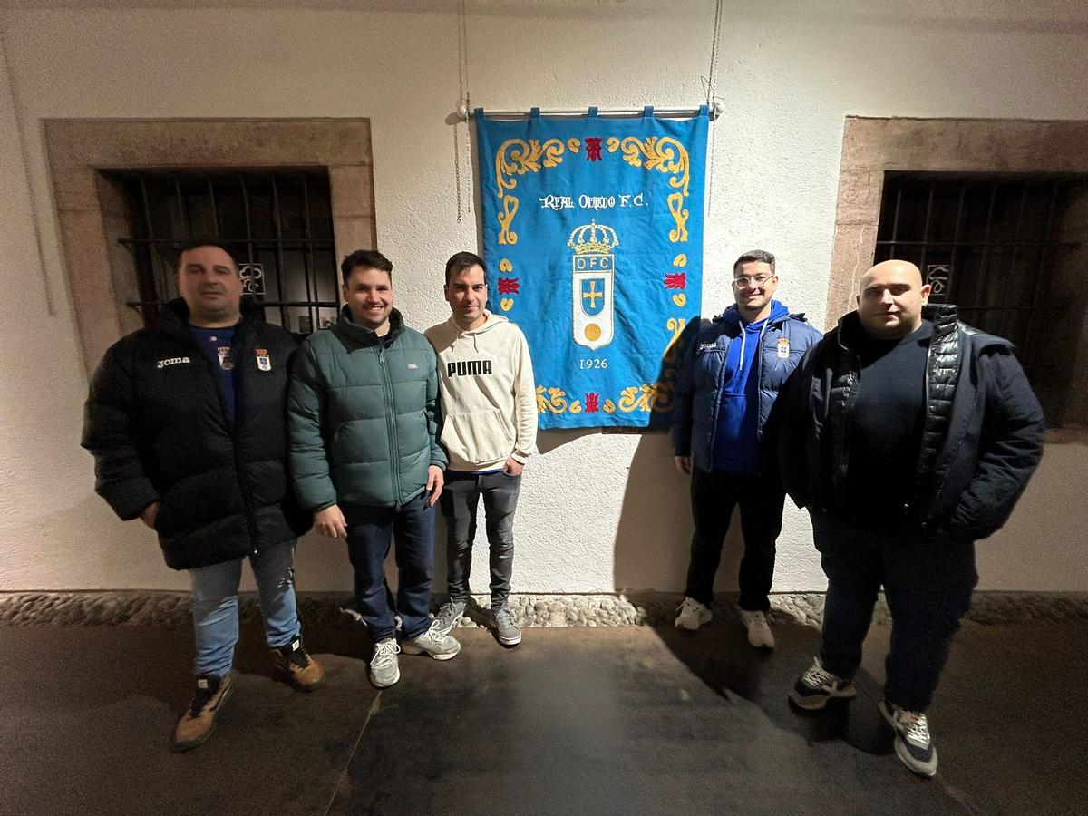 Por la izquierda, Borja Alonso, Ruben González, Ramsés Velázquez, Alvaro de la Grana y Miguel Vázquez en la presentación de la exposición.