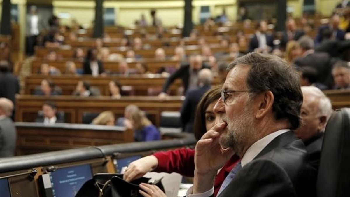 El presidente del Gobierno en funciones, Mariano Rajoy, en la sesión constitutiva del Congreso, el pasado 13 de enero.