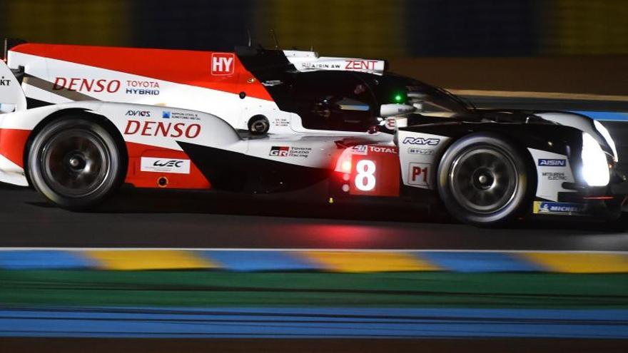 Fernando Alonso, durante las pruebas en Le Mans.