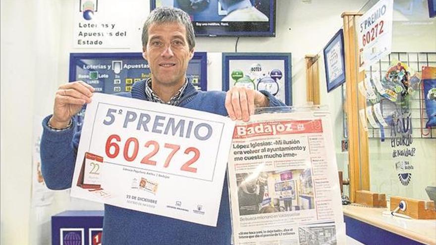 El sorteo de Navidad bordea Badajoz con un cuarto y un quinto premio