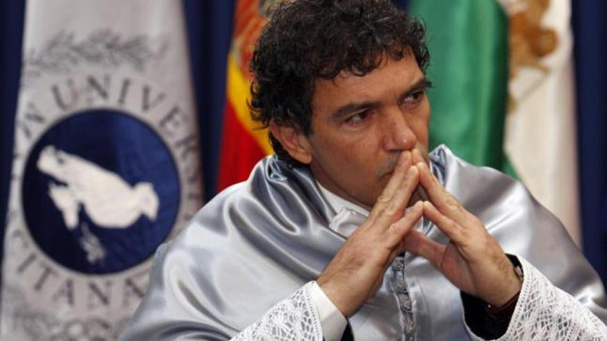 El actor malagueño Antonio Banderas durante su investidura como doctor honoris causa por la UMA la semana pasada.